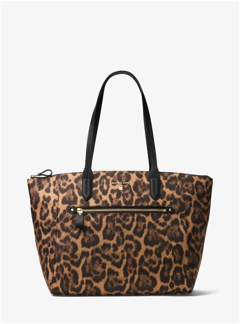 michael kors leopard tote